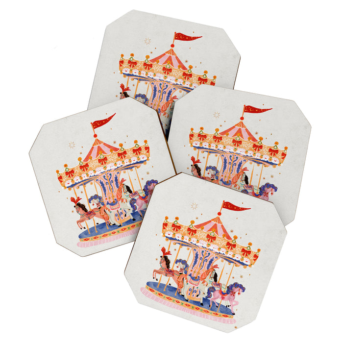 Whimsical Vintage Carousel Ride Coaster Gallery Image 1