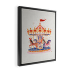 Whimsical Vintage Carousel Ride Framed Canvas Print Gallery Image 2