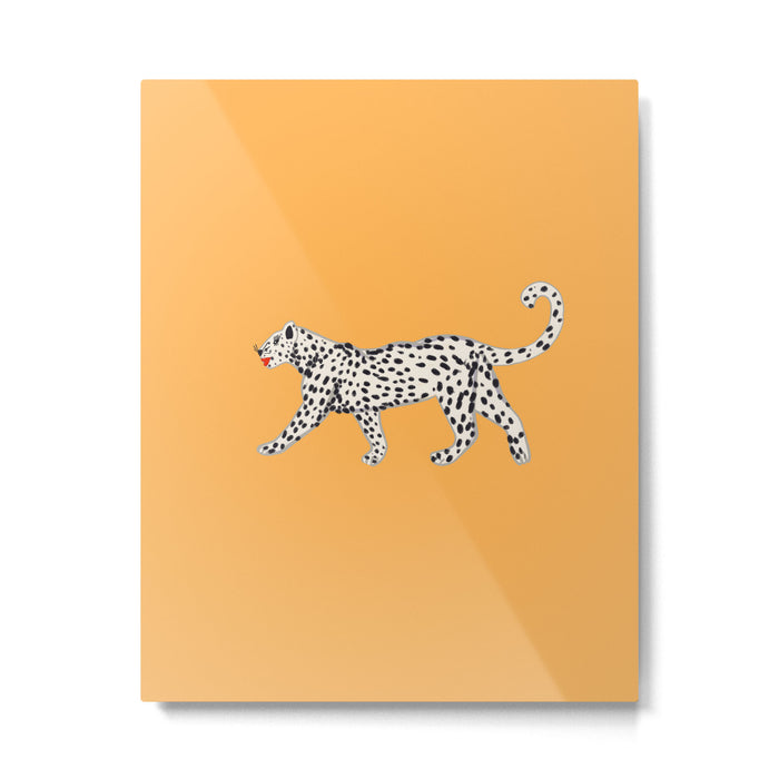 White fashionable cheetah  Metal Print Gallery Image 1