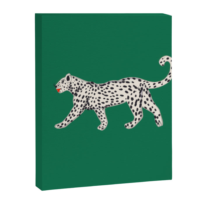 White leopard with red lips Canvas Print Gallery Image 1