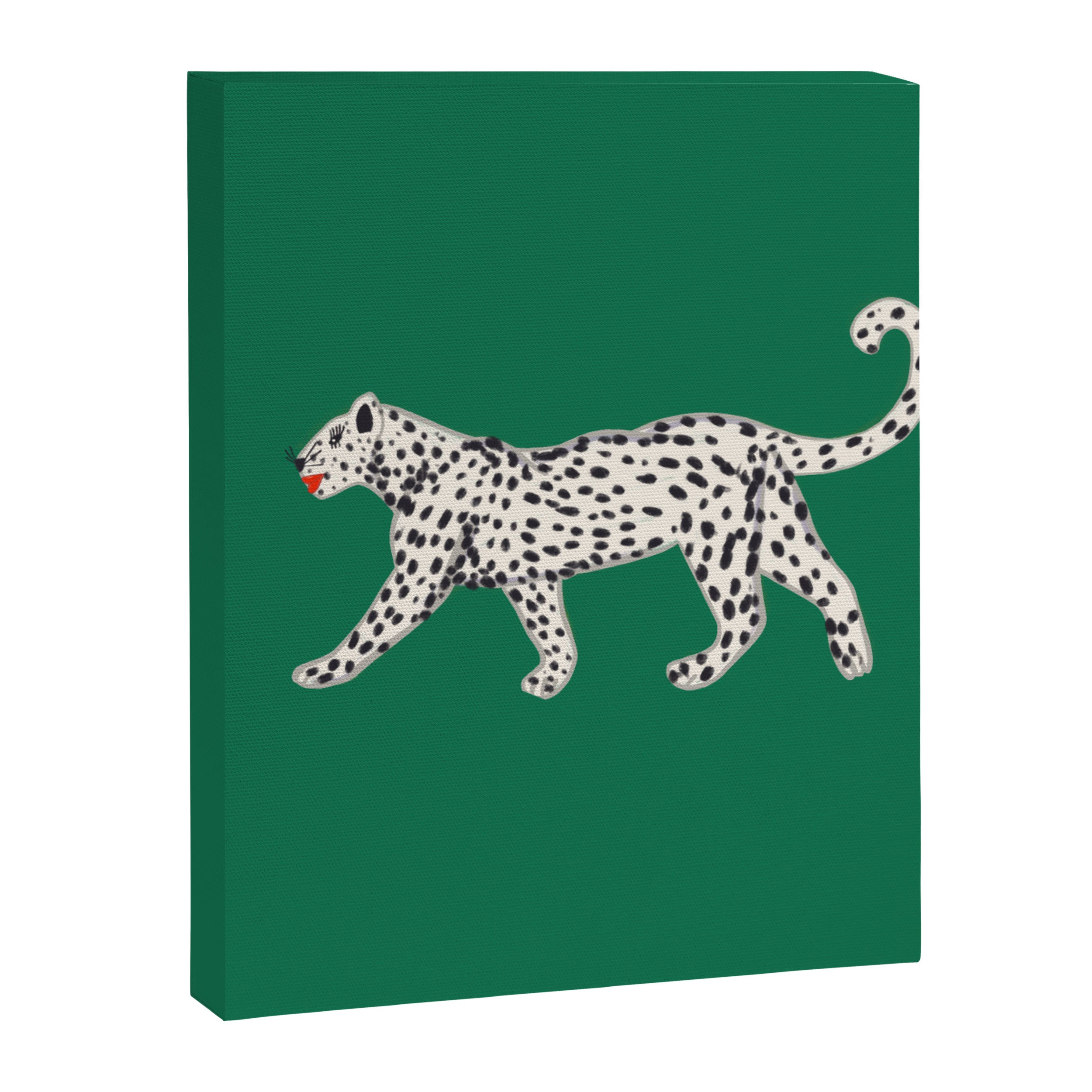 White leopard with red lips Canvas Print Gallery Image 8