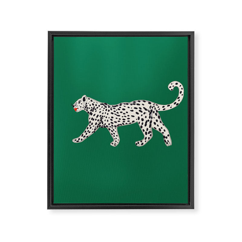 White leopard with red lips Framed Canvas Print Gallery Image 8