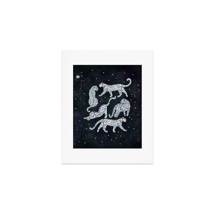 White leopards in space  Art Print Gallery Image 1