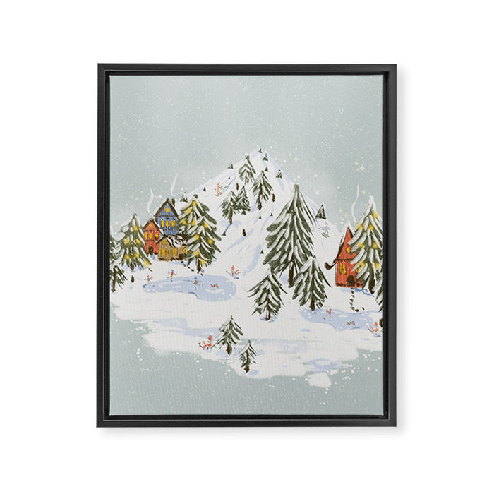 Winter wonderland illustration  Framed Canvas Print Gallery Image 1