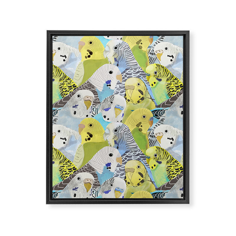 Budgie Parakeets Framed Canvas Print Gallery Image 8