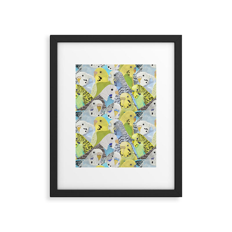 Budgie Parakeets Framed Art Print Gallery Image 6