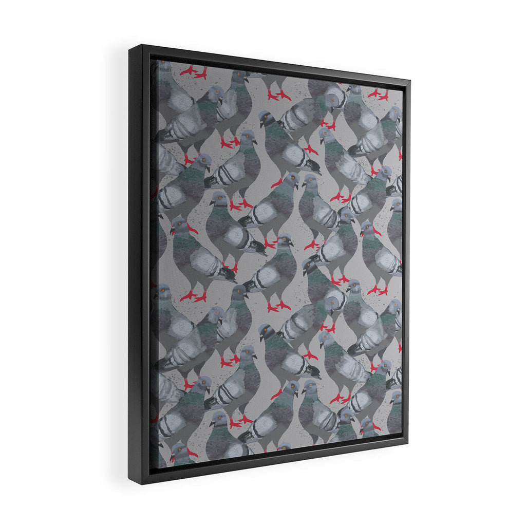 City Pigeons Framed Canvas Print Gallery Image 2