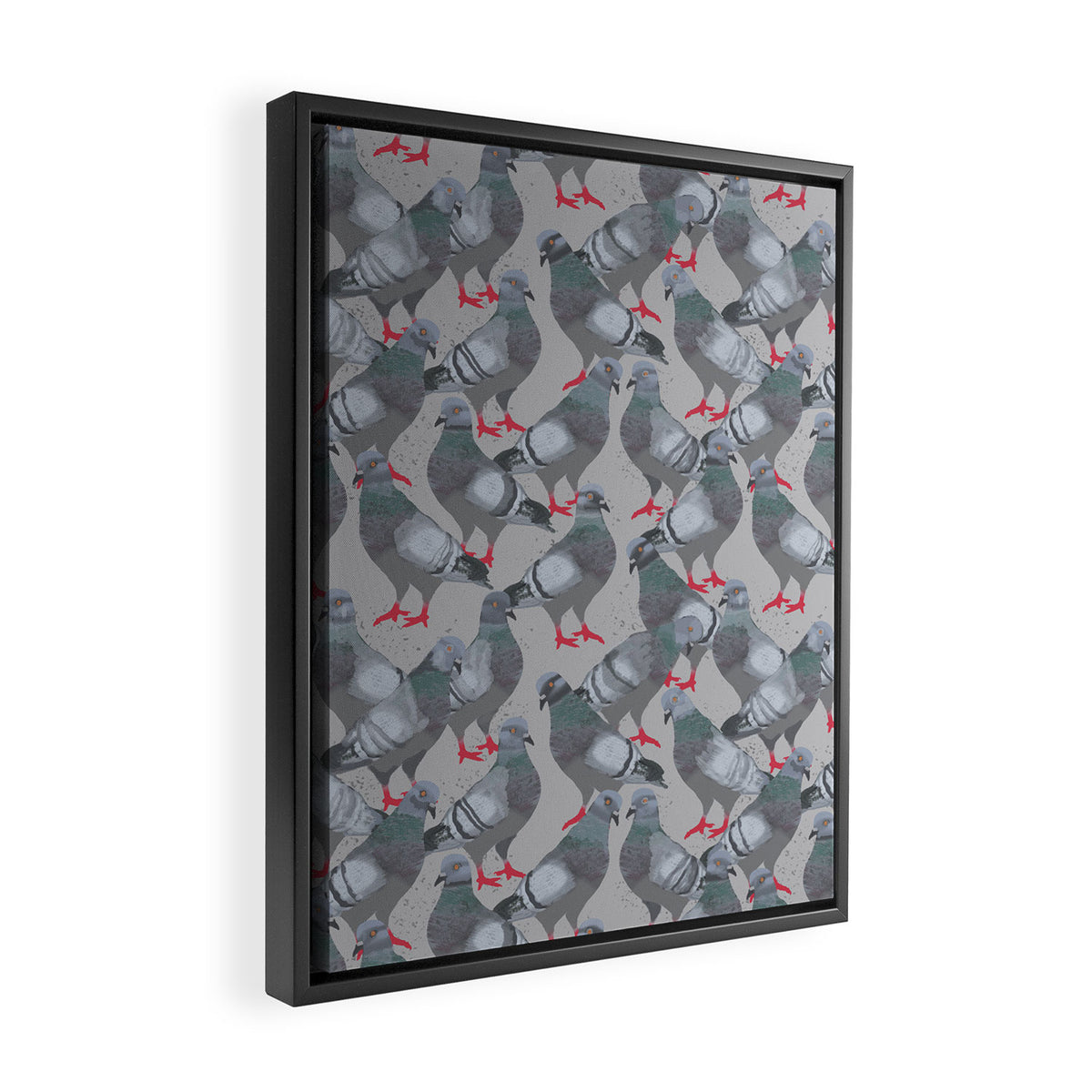 City Pigeons Framed Canvas Print Gallery Image 2