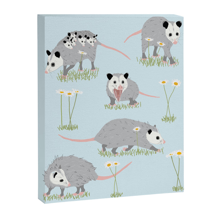 Opossums and Daisies Canvas Print Gallery Image 1