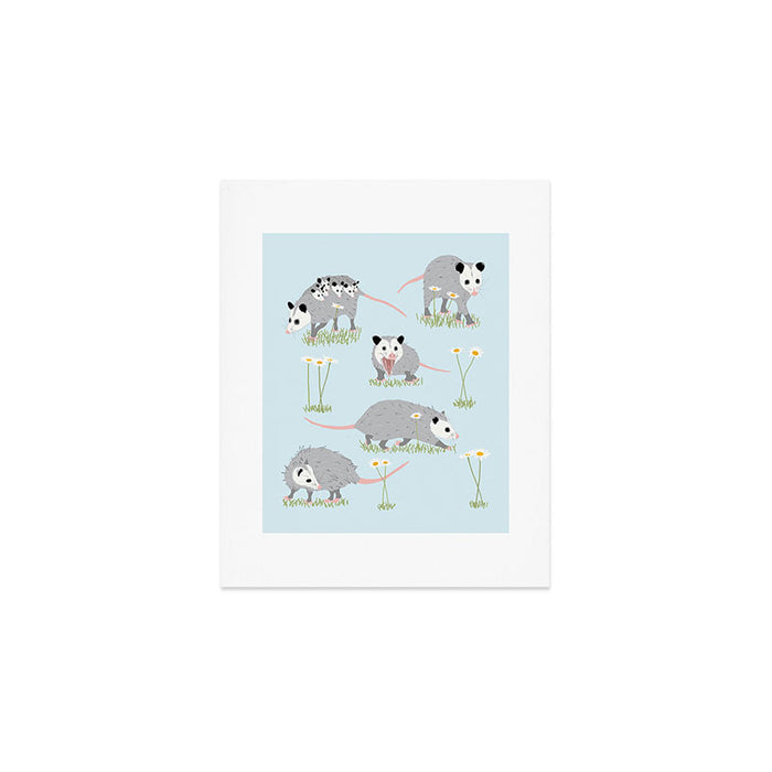 Opossums and Daisies Art Print Gallery Image 1