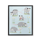 Opossums and Daisies Framed Canvas Print Gallery Image 8
