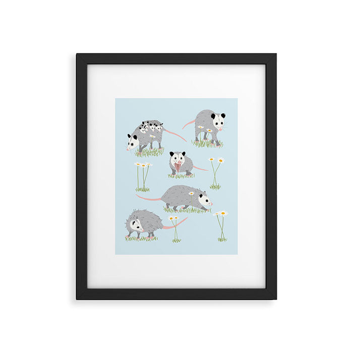 Opossums and Daisies Framed Art Print Gallery Image 1