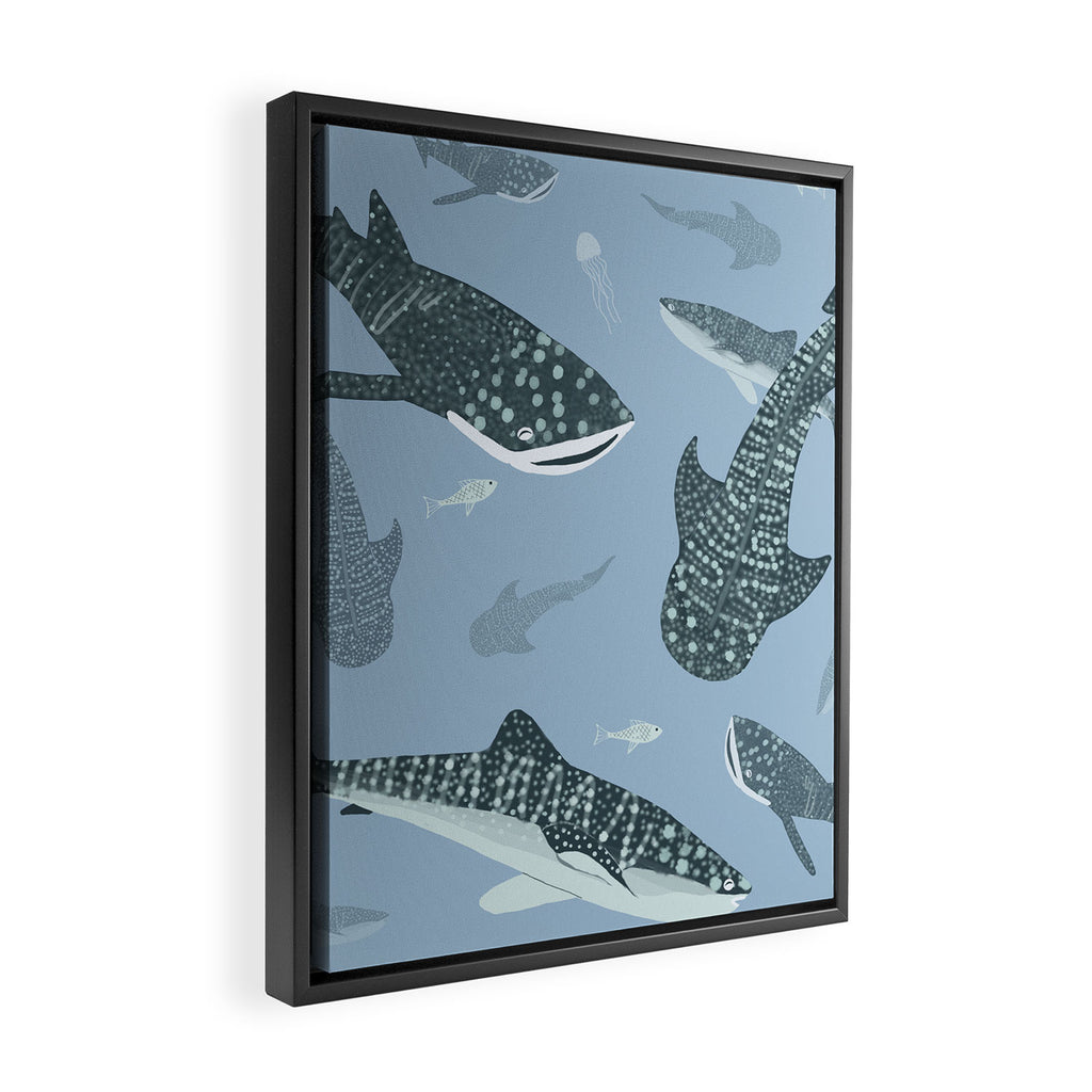 Whale Sharks Framed Canvas Print Gallery Image 2