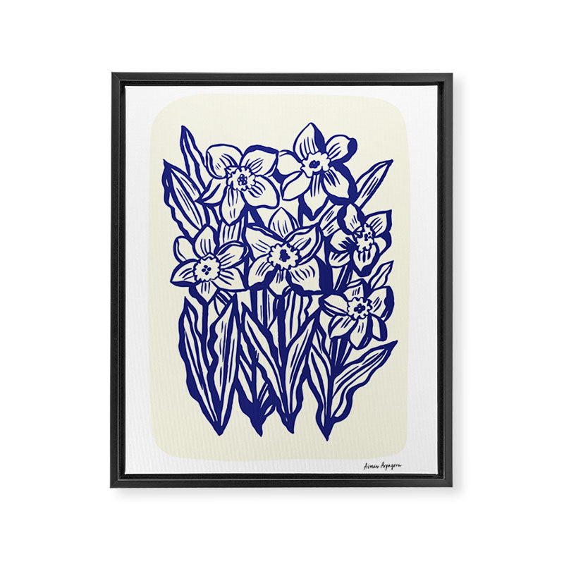 Daffodil flowers cut-out Framed Canvas Print Gallery Image 6