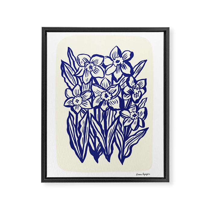 Daffodil flowers cut-out Framed Canvas Print Gallery Image 1