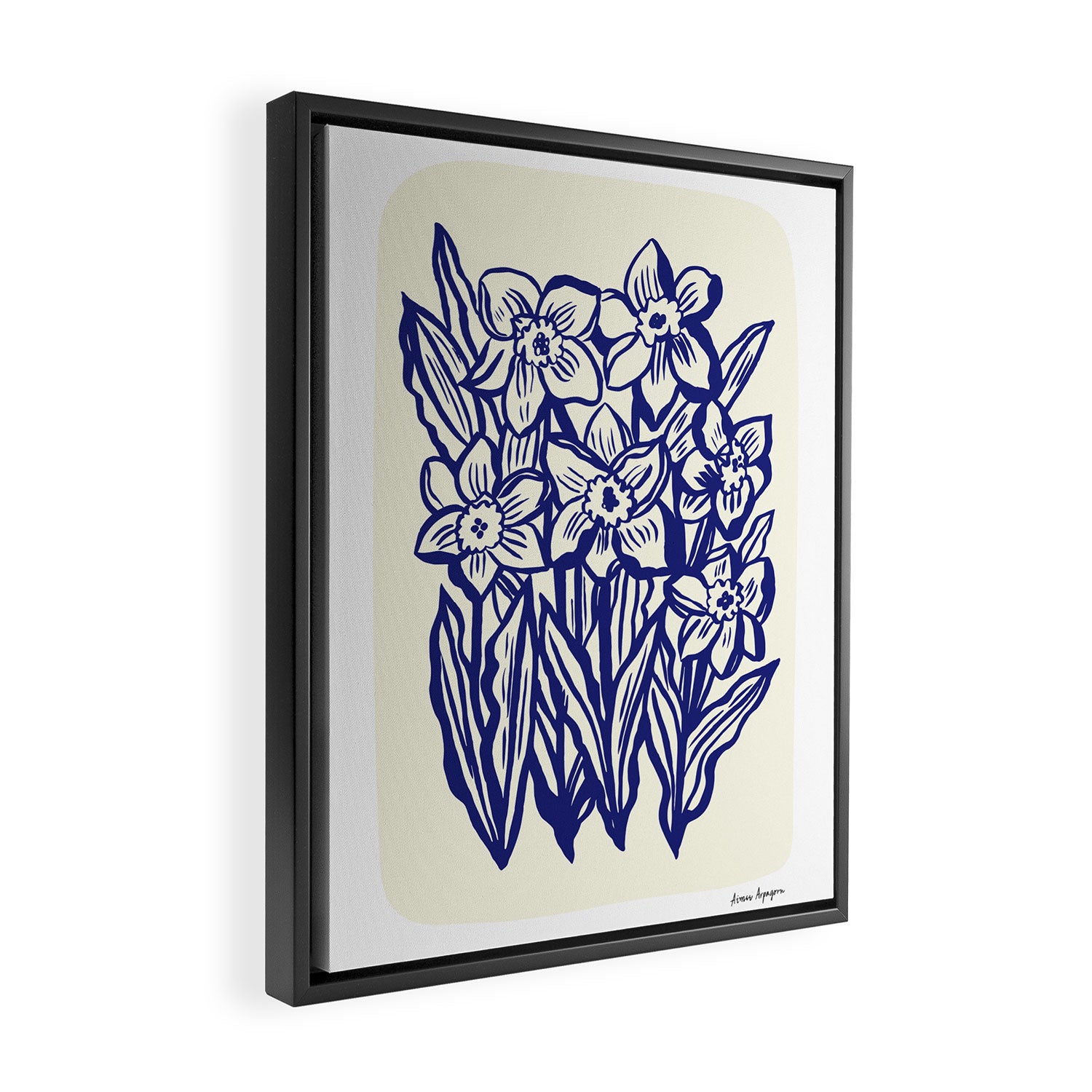 Daffodil flowers cut-out Framed Canvas Print Gallery Image 2
