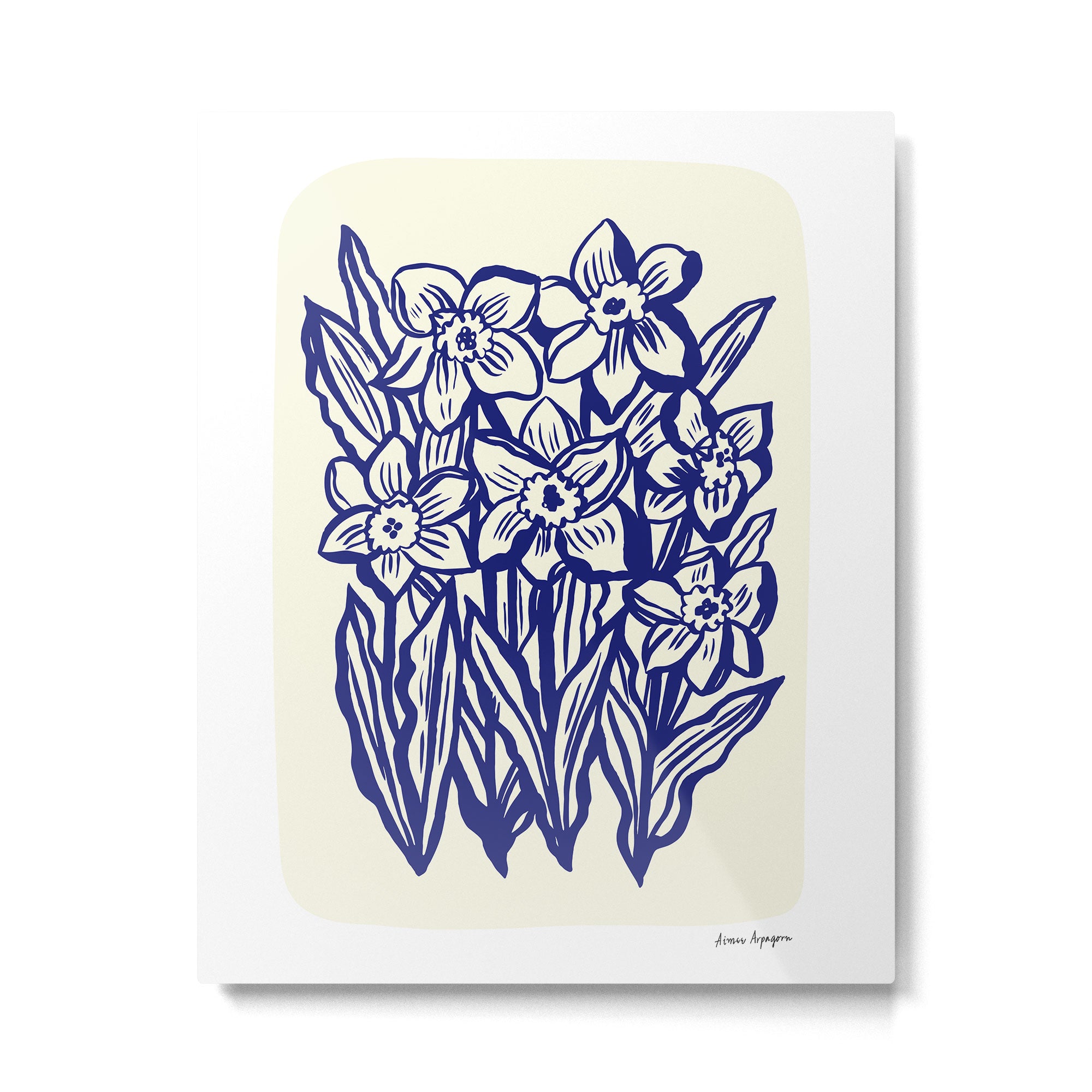 Daffodil flowers cut-out Metal Print Gallery Image 4