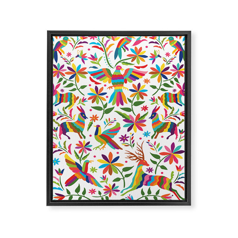 Mexican Otomí Design by Akbaly Framed Canvas Print Gallery Image 8