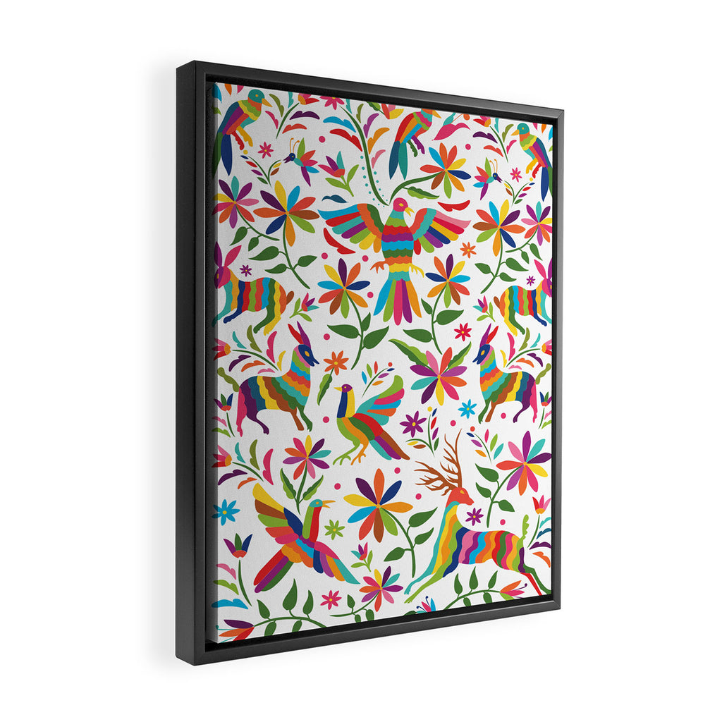 Mexican Otomí Design by Akbaly Framed Canvas Print Gallery Image 2