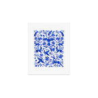 Mexican Otomí Design in Deep Blue by Akbaly Art Print Gallery Image 1