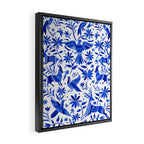 Mexican Otomí Design in Deep Blue by Akbaly Framed Canvas Print Gallery Image 2