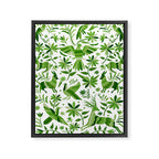 Mexican Otomí Design in Green by Akbaly Framed Canvas Print Gallery Image 6
