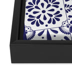 Mexican Talavera Blue Tiles Pattern by Akbaly Framed Canvas Print Gallery Image 3