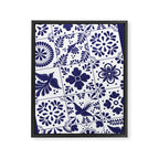 Mexican Talavera Blue Tiles Pattern by Akbaly Framed Canvas Print Gallery Image 6