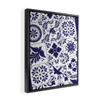 Mexican Talavera Blue Tiles Pattern by Akbaly Framed Canvas Print Gallery Image 2
