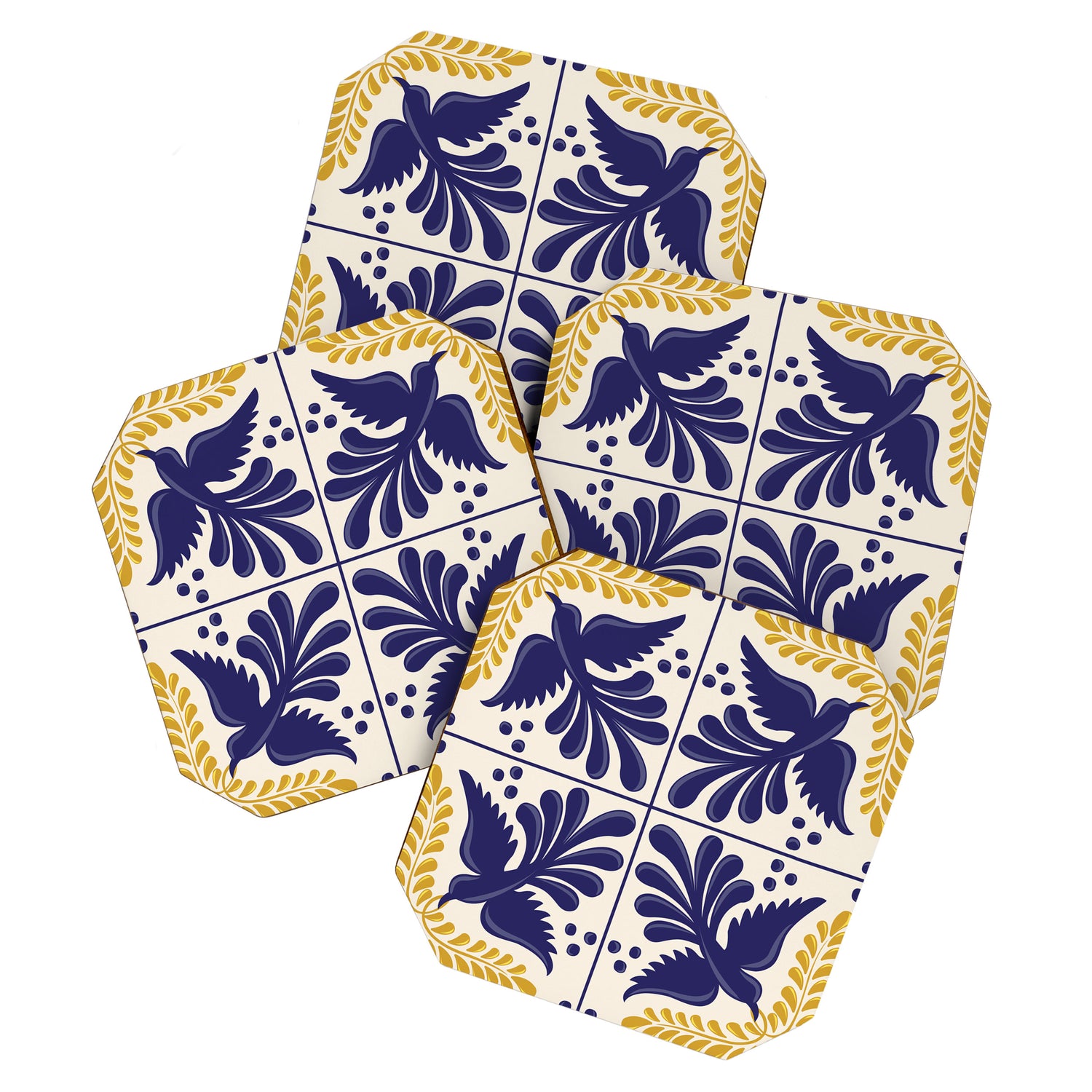 Mexican Talavera with Birds Coaster Gallery Image 1