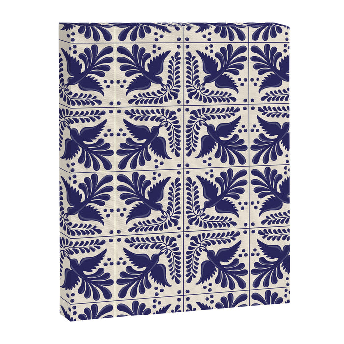 Mexican Talavera With Blue Birds Pattern by Akbaly Canvas Print Gallery Image 1