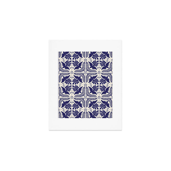Mexican Talavera With Blue Birds Pattern by Akbaly Art Print Gallery Image 1