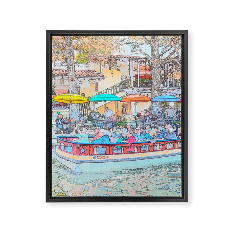 Ride Down The River - San Antonio, Texas Framed Canvas Print Gallery Image 8