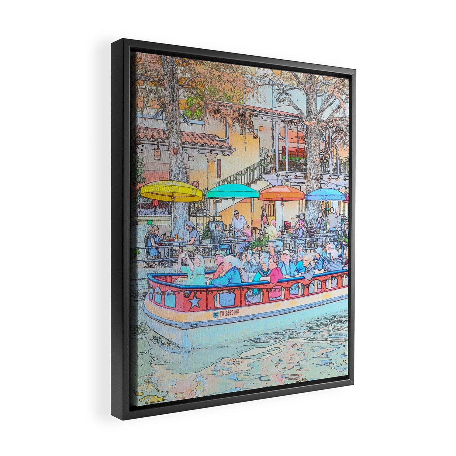 Ride Down The River - San Antonio, Texas Framed Canvas Print Gallery Image 2