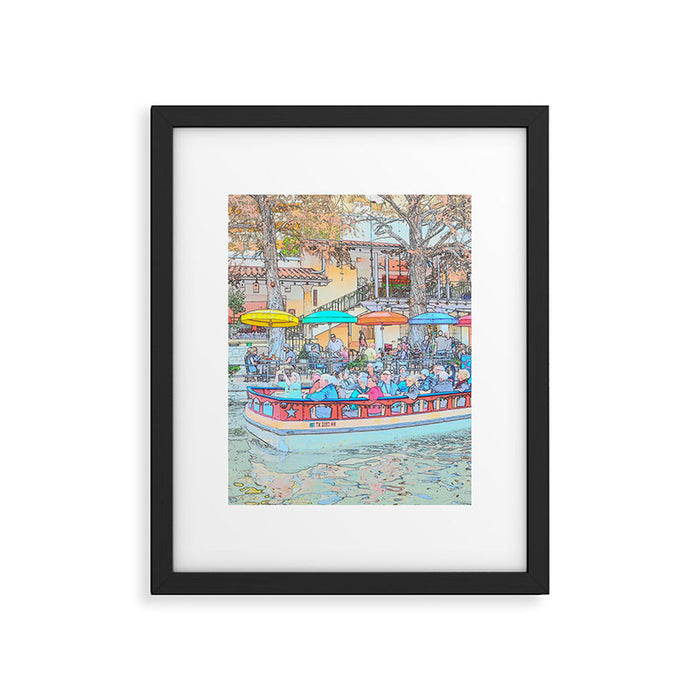 Ride Down The River - San Antonio, Texas Framed Art Print Gallery Image 1
