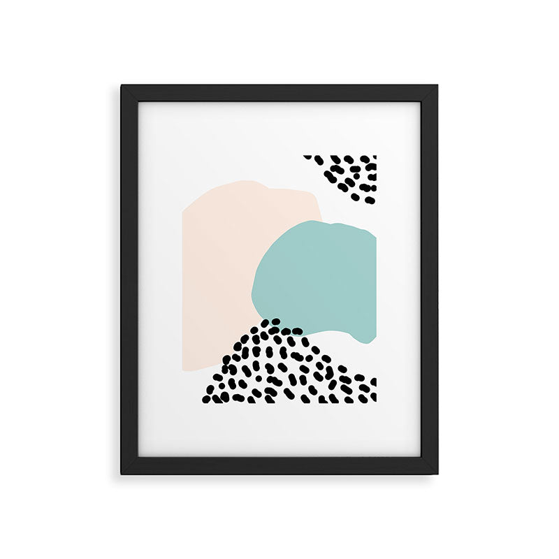 Modern Minimalistic shapes- blue Framed Art Print Gallery Image 5