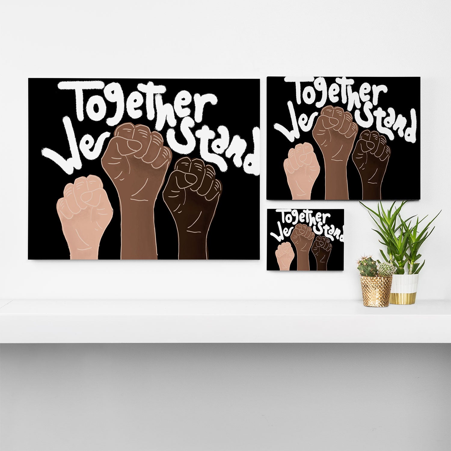 âTogether We standâ- Black Canvas Print Gallery Image 3