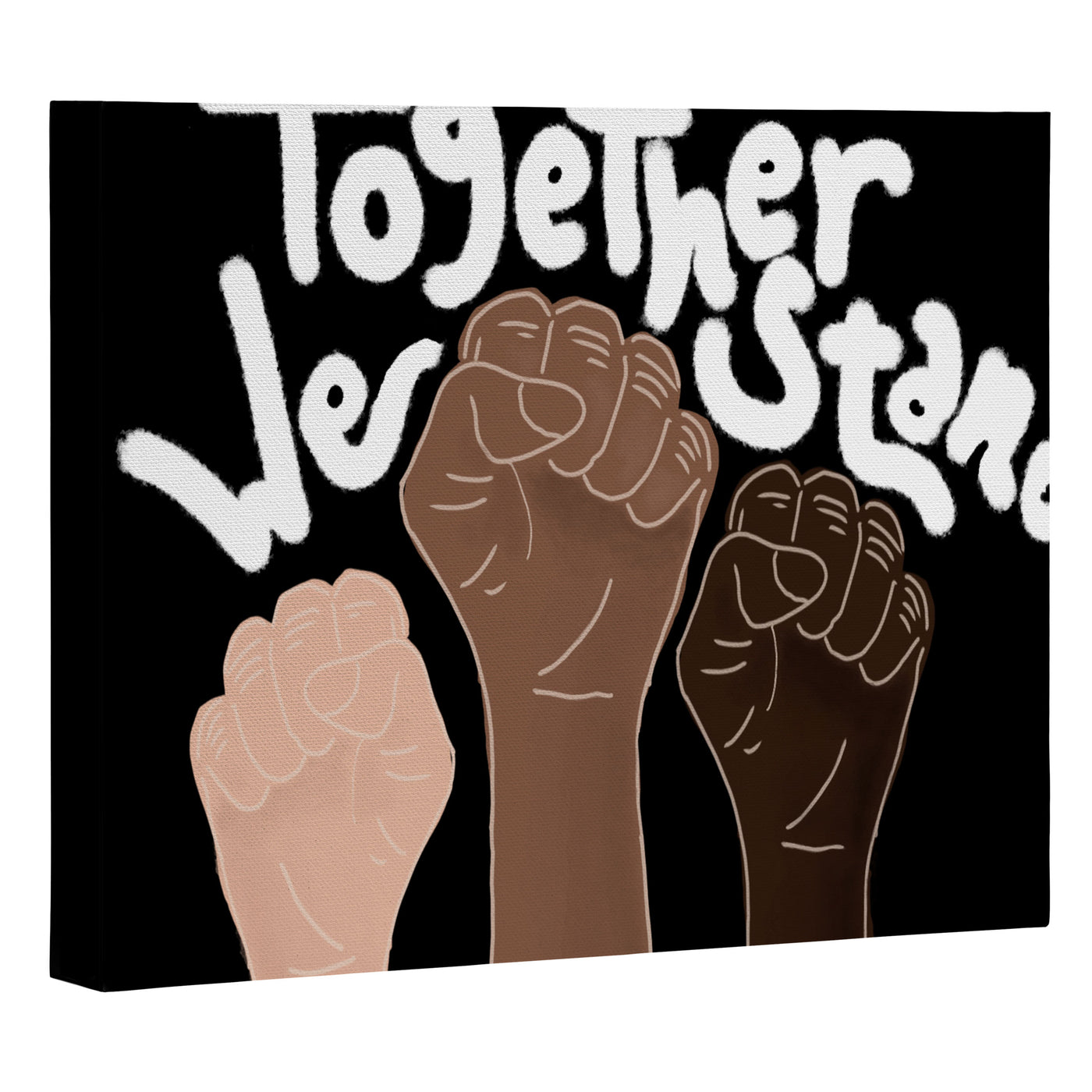 âTogether We standâ- Black Canvas Print