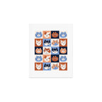 Colorful checkered cat pattern Art Print Gallery Image 1