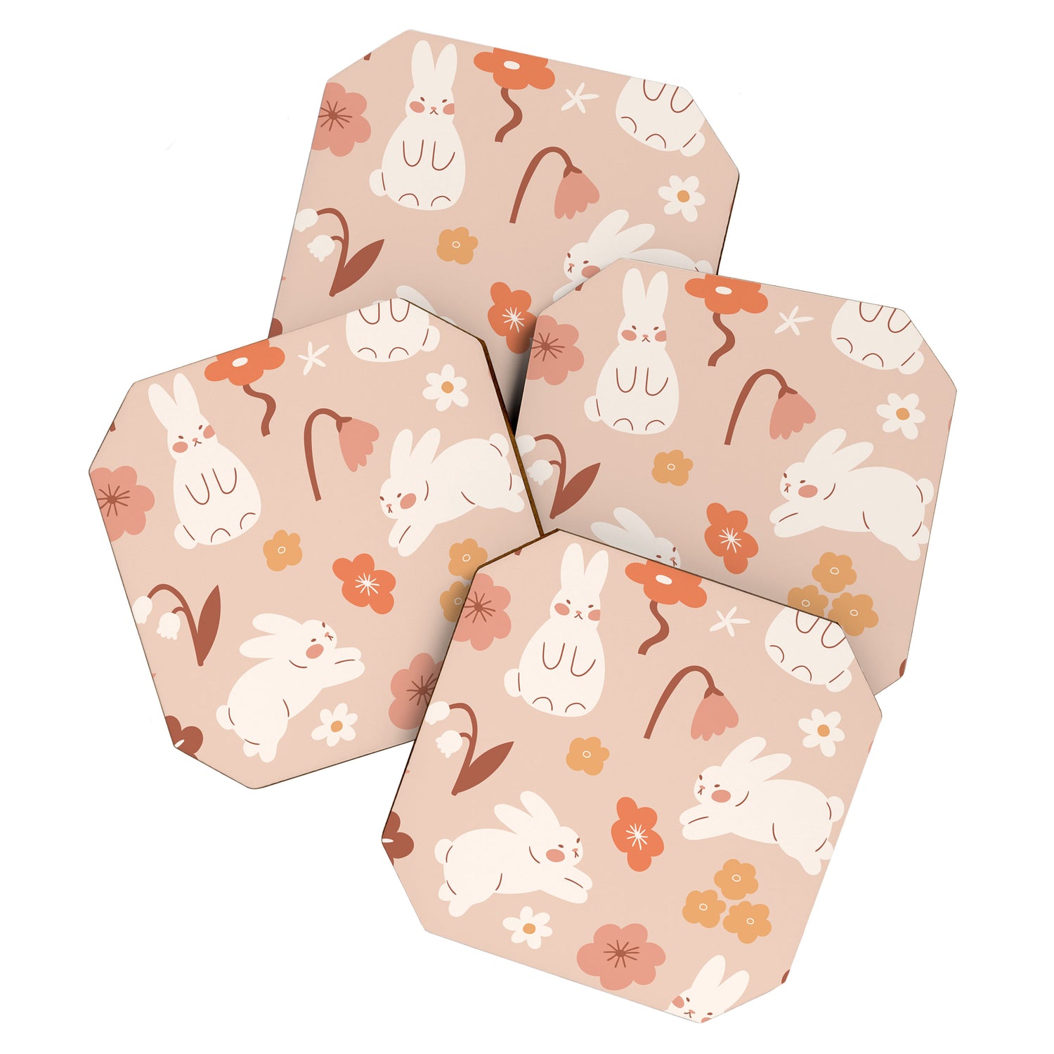 Cute bunny illustration Coaster Gallery Image 1