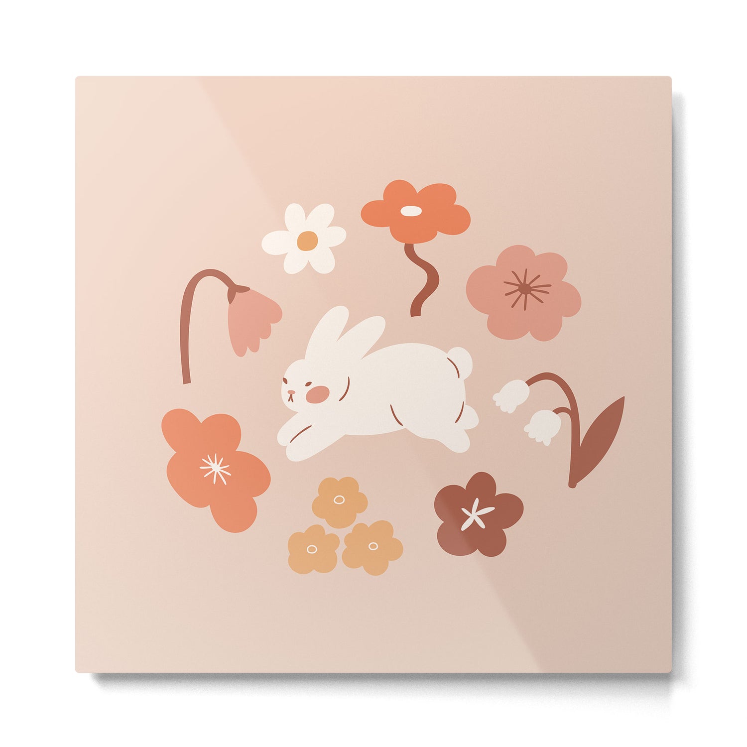 Cute bunny illustration Metal Print Gallery Image 2