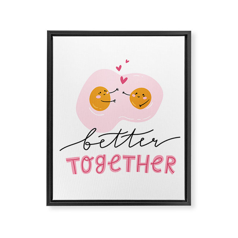 Cute eggs - better together Framed Canvas Print Gallery Image 8