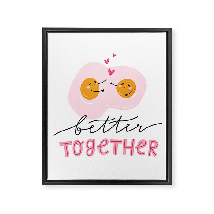 Cute eggs - better together Framed Canvas Print Gallery Image 1