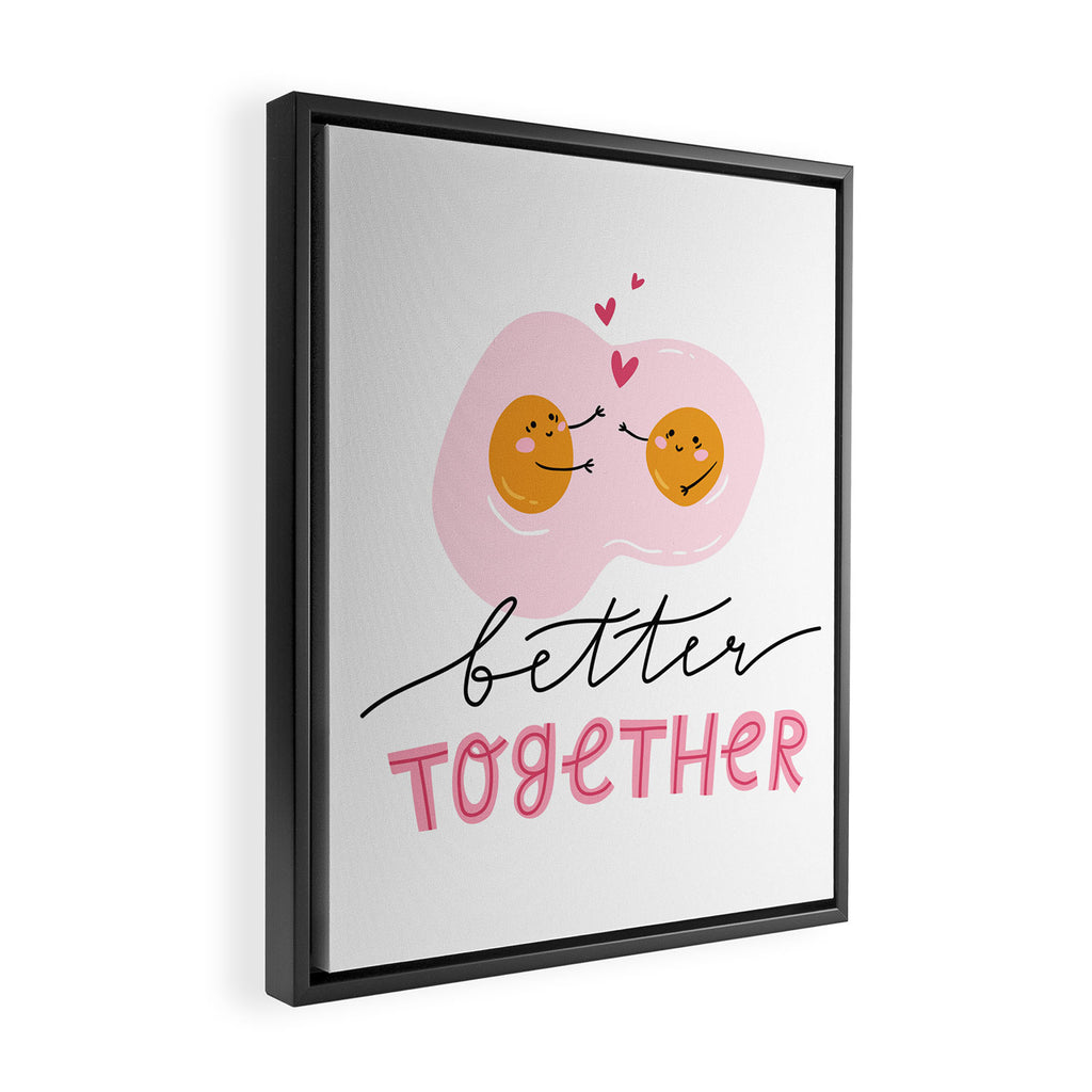 Cute eggs - better together Framed Canvas Print Gallery Image 2