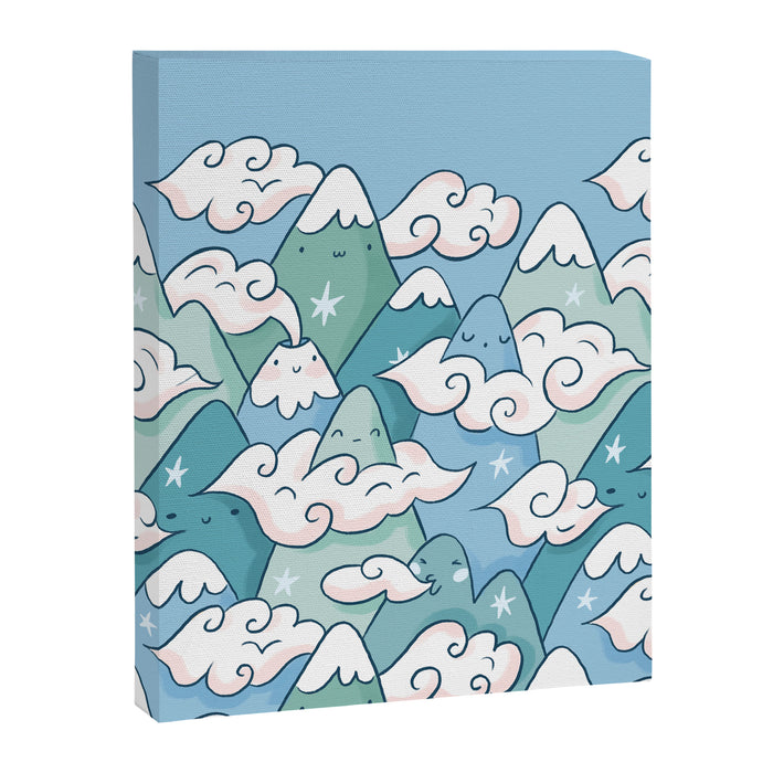 Cute mountains in clouds Canvas Print Gallery Image 1