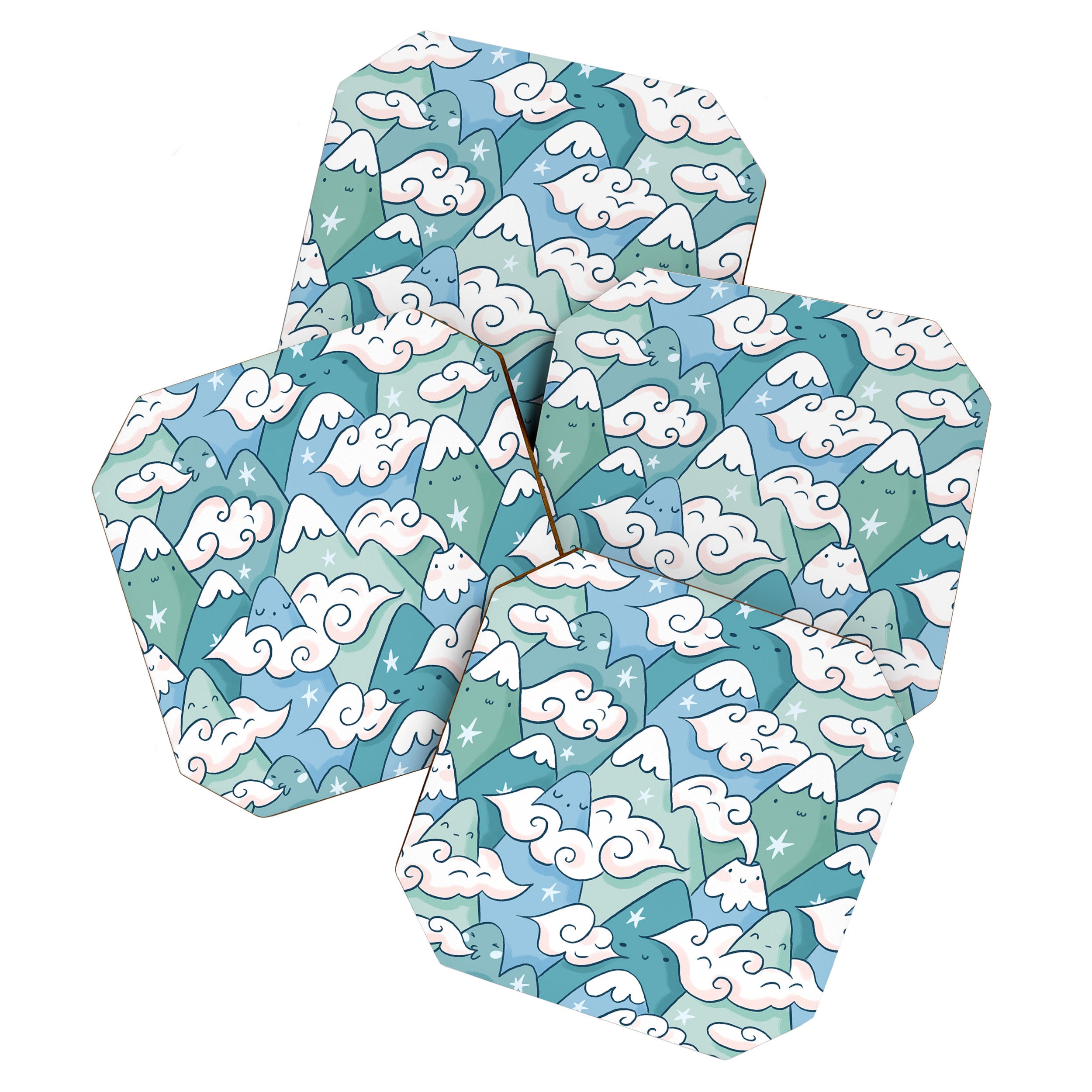 Cute mountains in clouds Coaster Gallery Image 1