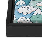Cute mountains in clouds Framed Canvas Print Gallery Image 3