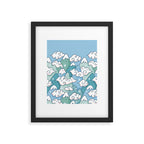 Cute mountains in clouds Framed Art Print Gallery Image 5
