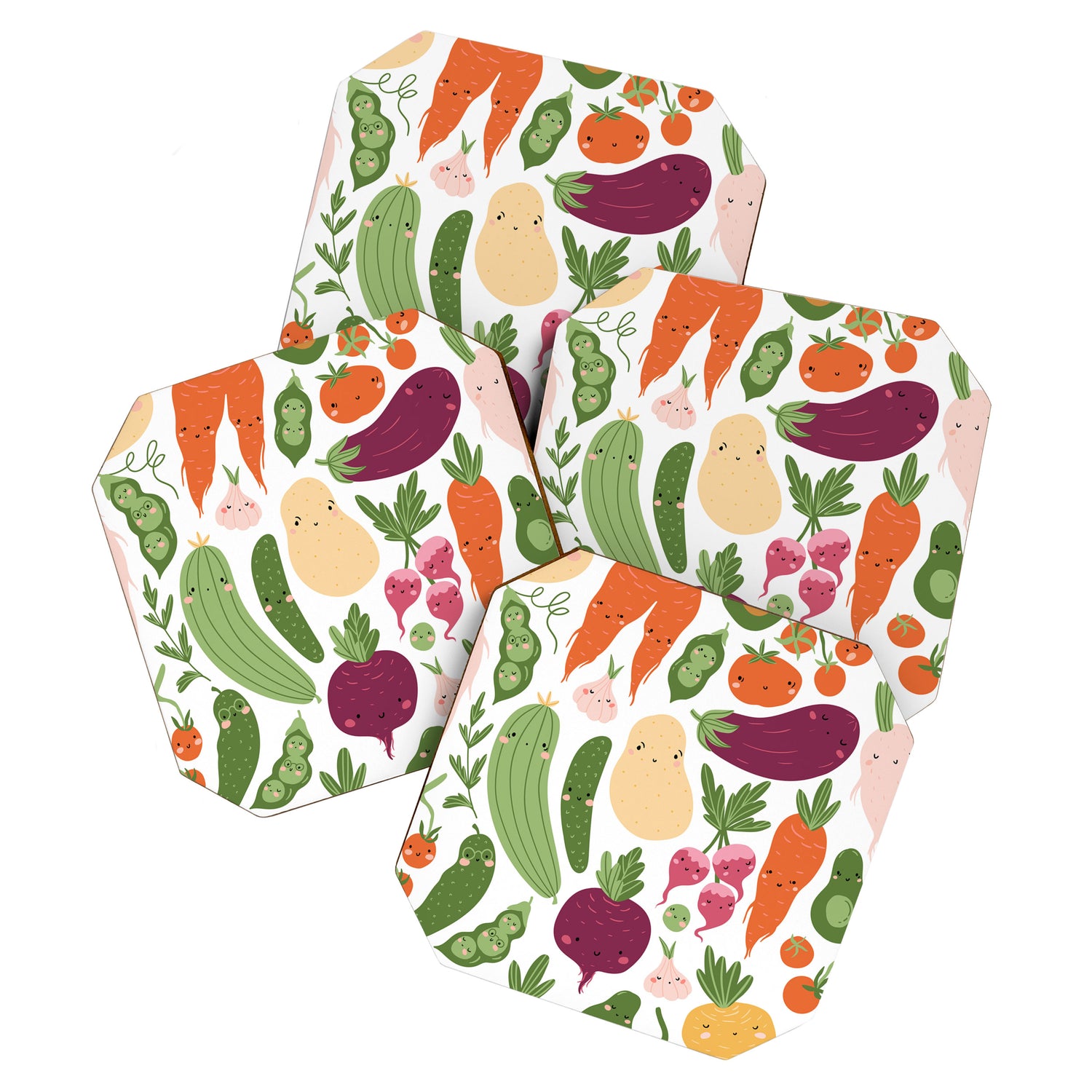 Cute vegetables Coaster Gallery Image 1