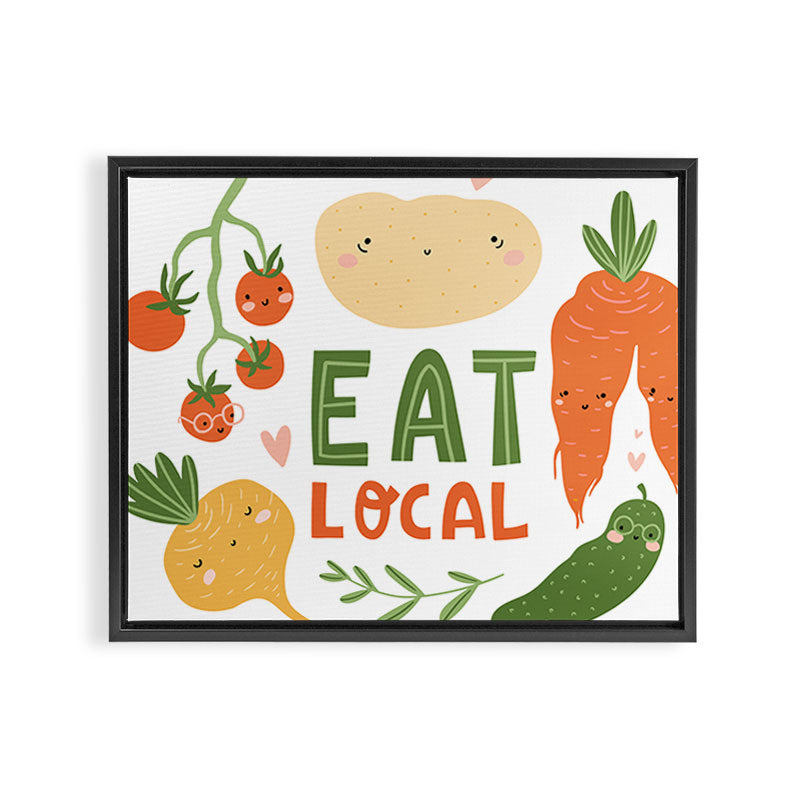 Cute vegetables Framed Canvas Print Gallery Image 3